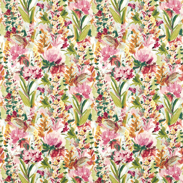 CLARKE AND CLARKE F1576/02.CAC.0 HYDRANGEA MINERAL/OCHRE Fabric - Eade's Wallpaper