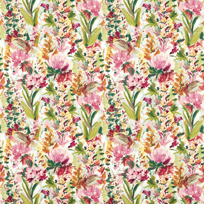 CLARKE AND CLARKE F1576/02.CAC.0 HYDRANGEA MINERAL/OCHRE Fabric - Eade's Wallpaper