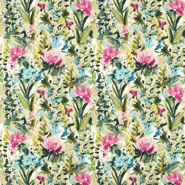 CLARKE AND CLARKE F1576/05.CAC.0 HYDRANGEA SUMMER Fabric - Eade's Wallpaper