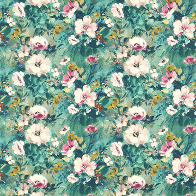 CLARKE AND CLARKE F1579/01.CAC.0 RUGOSA KINGFISHER Fabric - Eade's Wallpaper