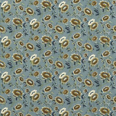 CLARKE AND CLARKE F1580/01.CAC.0 TONQUIN CHARTREUSE/DENIM EMB Fabric - Eade's Wallpaper