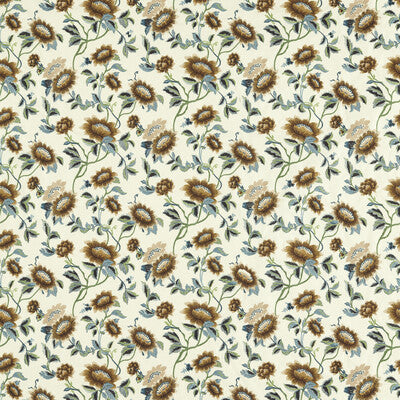 CLARKE AND CLARKE F1580/02.CAC.0 TONQUIN IVORY/CHARTREUSE EMB Fabric - Eade's Wallpaper