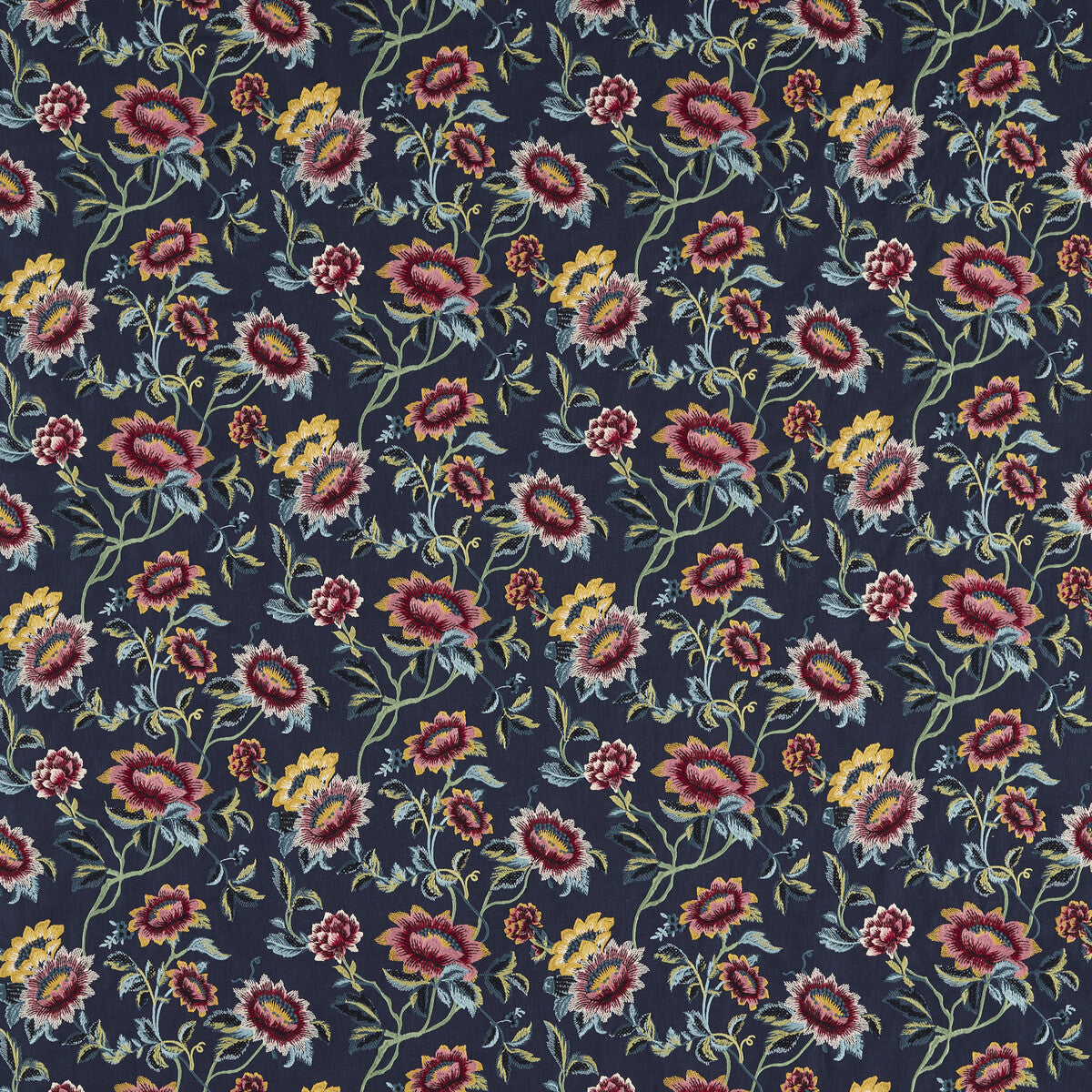 CLARKE AND CLARKE F1580/03.CAC.0 TONQUIN MIDNIGHT EMB Fabric - Eade's Wallpaper