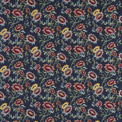 CLARKE AND CLARKE F1580/03.CAC.0 TONQUIN MIDNIGHT EMB Fabric - Eade's Wallpaper