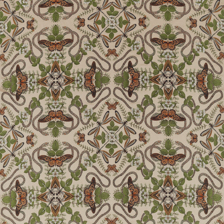 CLARKE AND CLARKE F1581/01.CAC.0 EMERALD FOREST BLUSH JACQUARD Fabric - Eade's Wallpaper