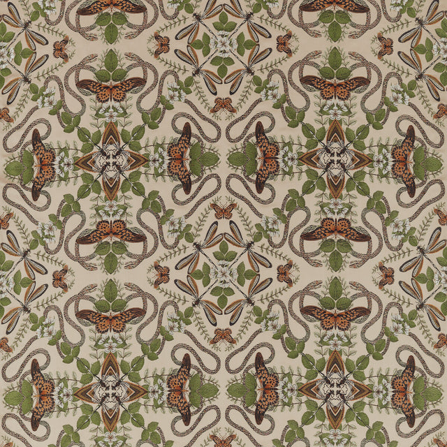 CLARKE AND CLARKE F1581/01.CAC.0 EMERALD FOREST BLUSH JACQUARD Fabric - Eade's Wallpaper