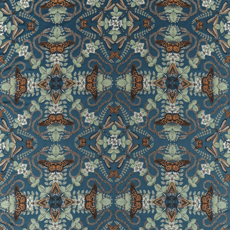 CLARKE AND CLARKE F1581/02.CAC.0 EMERALD FOREST MIDNIGHT JACQUARD Fabric - Eade's Wallpaper