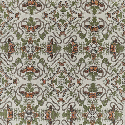 CLARKE AND CLARKE F1581/03.CAC.0 EMERALD FOREST SMOKE JACQUARD Fabric - Eade's Wallpaper