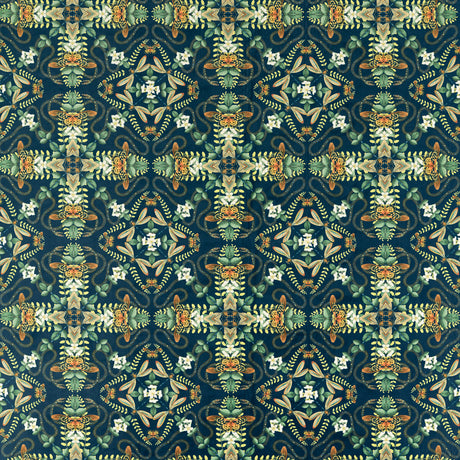 CLARKE AND CLARKE F1585/01.CAC.0 EMERALD FOREST MIDNIGHT VELVET Fabric - Eade's Wallpaper