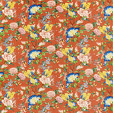 CLARKE AND CLARKE F1586/01.CAC.0 GOLDEN PARROT CORAL VELVET Fabric - Eade's Wallpaper