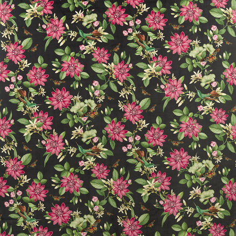 CLARKE AND CLARKE F1588/02.CAC.0 PINK LOTUS NOIR VELVET Fabric - Eade's Wallpaper