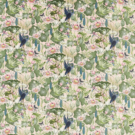 CLARKE AND CLARKE F1591/01.CAC.0 WATERLILY BLUSH VELVET Fabric - Eade's Wallpaper