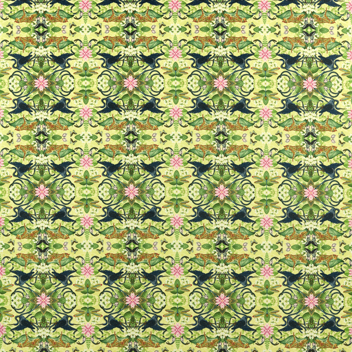 CLARKE AND CLARKE F1592/01.CAC.0 WONDERLUST TEA STORY CITRON VELVET Fabric - Eade's Wallpaper
