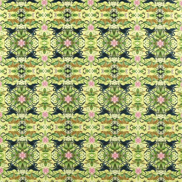 CLARKE AND CLARKE F1592/01.CAC.0 WONDERLUST TEA STORY CITRON VELVET Fabric - Eade's Wallpaper