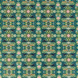 CLARKE AND CLARKE F1592/02.CAC.0 WONDERLUST TEA STORY TEAL VELVET Fabric - Eade's Wallpaper