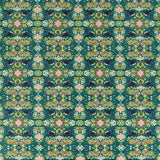 CLARKE AND CLARKE F1592/02.CAC.0 WONDERLUST TEA STORY TEAL VELVET Fabric - Eade's Wallpaper