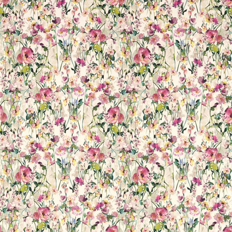 CLARKE AND CLARKE F1596/01.CAC.0 WILD MEADOW BLUSH Fabric - Eade's Wallpaper