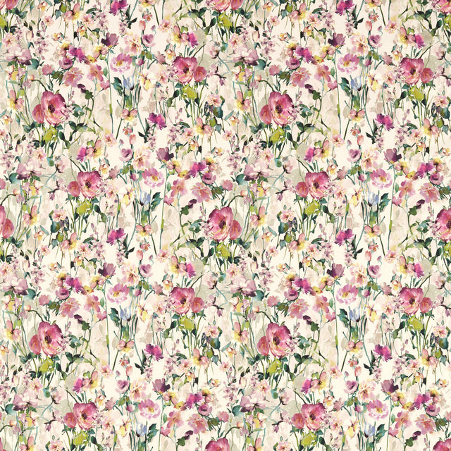 CLARKE AND CLARKE F1596/01.CAC.0 WILD MEADOW BLUSH Fabric - Eade's Wallpaper