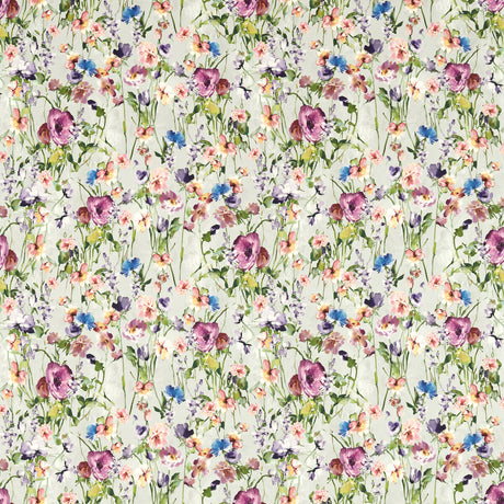 CLARKE AND CLARKE F1596/02.CAC.0 WILD MEADOW DAMSON Fabric - Eade's Wallpaper