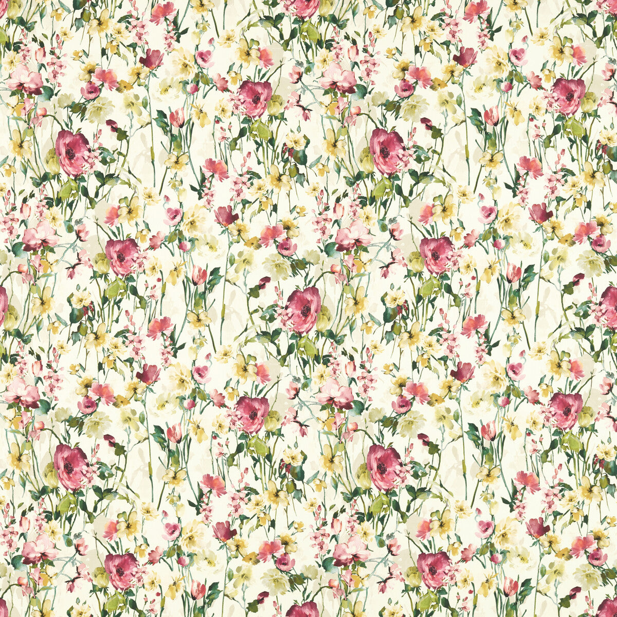 CLARKE AND CLARKE F1596/04.CAC.0 WILD MEADOW IVORY Fabric - Eade's Wallpaper