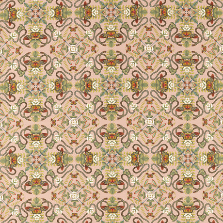 CLARKE AND CLARKE F1599/01.CAC.0 EMERALD FOREST BLUSH LINEN Fabric - Eade's Wallpaper