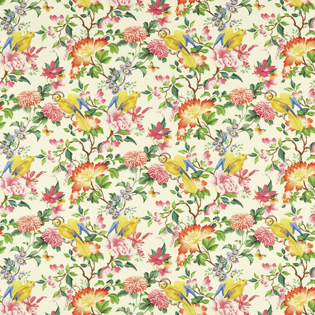CLARKE AND CLARKE F1600/01.CAC.0 GOLDEN PARROT IVORY Fabric - Eade's Wallpaper