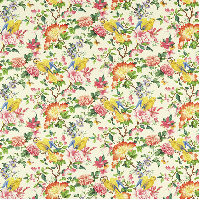CLARKE AND CLARKE F1600/01.CAC.0 GOLDEN PARROT IVORY Fabric - Eade's Wallpaper