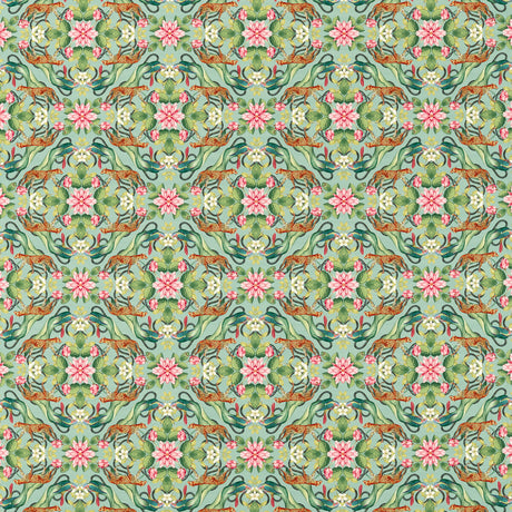CLARKE AND CLARKE F1601/01.CAC.0 MENAGERIE AQUA Fabric - Eade's Wallpaper