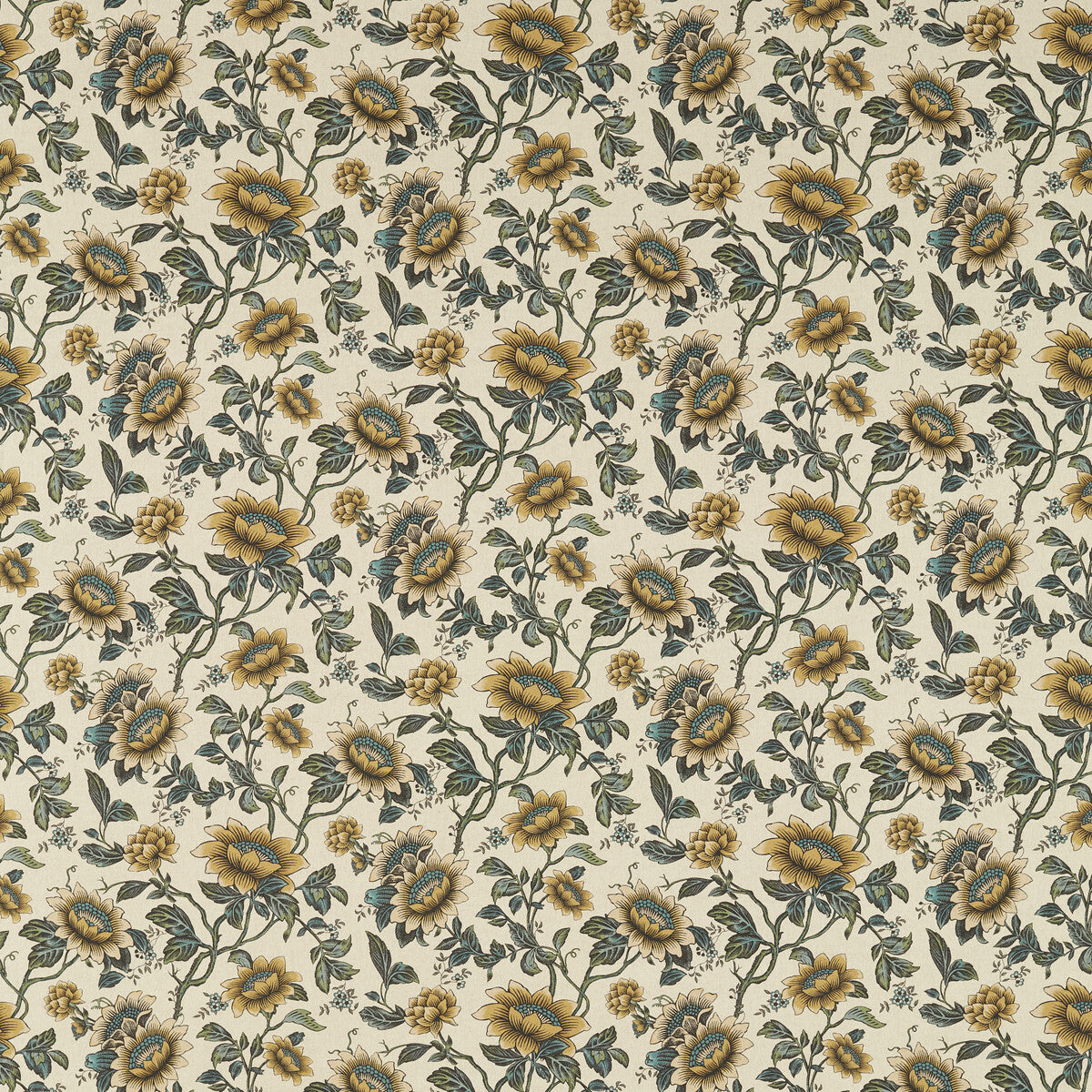 CLARKE AND CLARKE F1604/01.CAC.0 TONQUIN LINEN/CHARTREUSE Fabric - Eade's Wallpaper