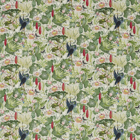 CLARKE AND CLARKE F1605/01.CAC.0 WATERLILY DOVE Fabric - Eade's Wallpaper