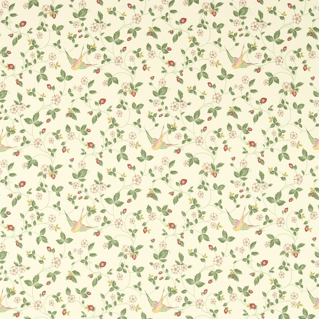 CLARKE AND CLARKE F1606/03.CAC.0 WILD STRAWBERRY IVORY LINEN Fabric - Eade's Wallpaper