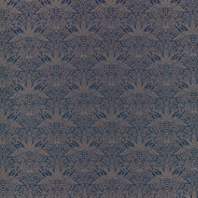 CLARKE AND CLARKE F1615/04.CAC.0 LEOPARDO MIDNIGHT/COPPER JACQUARD Fabric - Eade's Wallpaper