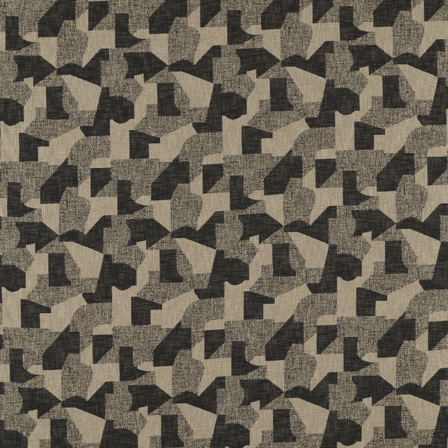 CLARKE AND CLARKE F1631/01.CAC.0 ESPEN CHARCOAL/LINEN Fabric - Eade's Wallpaper