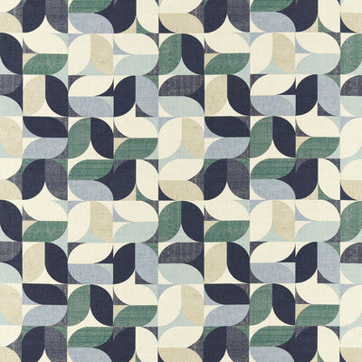 CLARKE AND CLARKE F1640/01.CAC.0 RENO MINERAL/NAVY Fabric - Eade's Wallpaper
