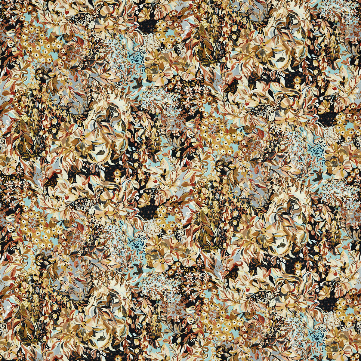 CLARKE AND CLARKE F1646/03.CAC.0 AUBREY VELVET NOIR/MINERAL Fabric - Eade's Wallpaper