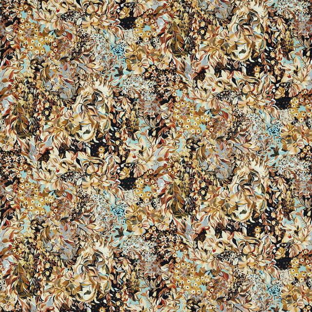 CLARKE AND CLARKE F1646/03.CAC.0 AUBREY VELVET NOIR/MINERAL Fabric - Eade's Wallpaper
