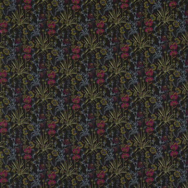 CLARKE AND CLARKE F1647/02.CAC.0 ELMSDALE JACQUARD NOIR Fabric - Eade's Wallpaper