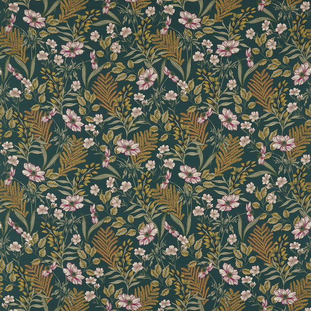 CLARKE AND CLARKE F1648/02.CAC.0 HAZELBURY LINEN FOREST Fabric - Eade's Wallpaper