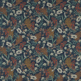 CLARKE AND CLARKE F1648/03.CAC.0 HAZELBURY LINEN MIDNIGHT/SPICE Fabric - Eade's Wallpaper