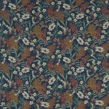 CLARKE AND CLARKE F1648/03.CAC.0 HAZELBURY LINEN MIDNIGHT/SPICE Fabric - Eade's Wallpaper