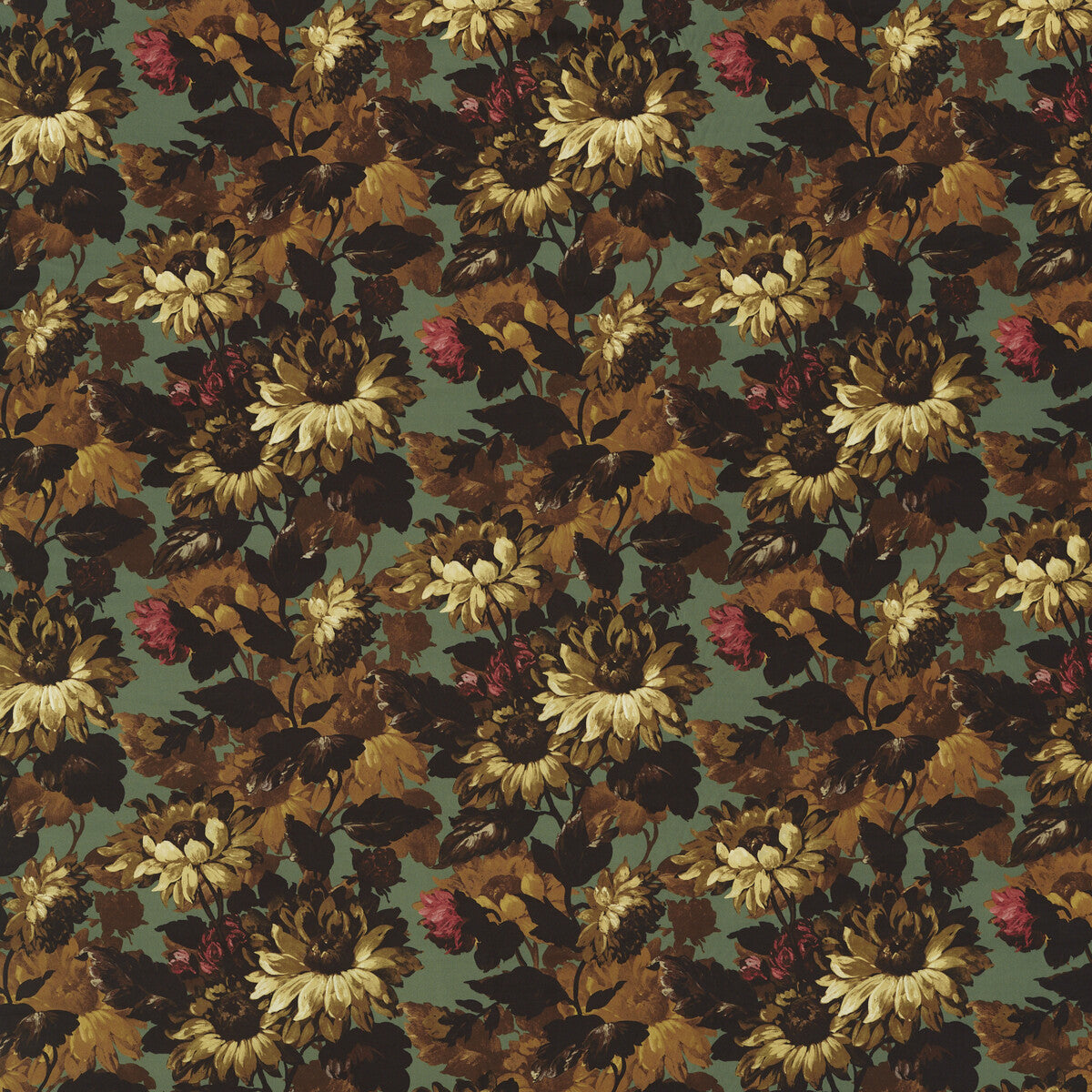 CLARKE AND CLARKE F1661/02.CAC.0 SUNFOREST RUSSET VELVET Fabric - Eade's Wallpaper