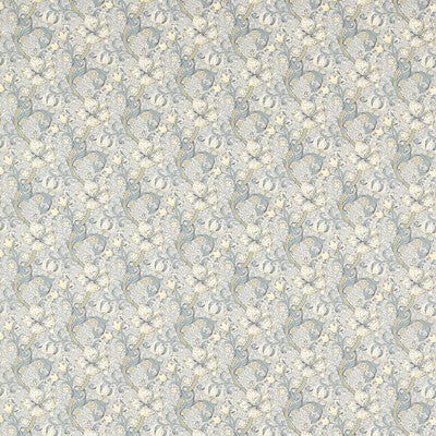 CLARKE AND CLARKE F1677/02.CAC.0 GOLDEN LILY SLATE/DOVE Fabric - Eade's Wallpaper
