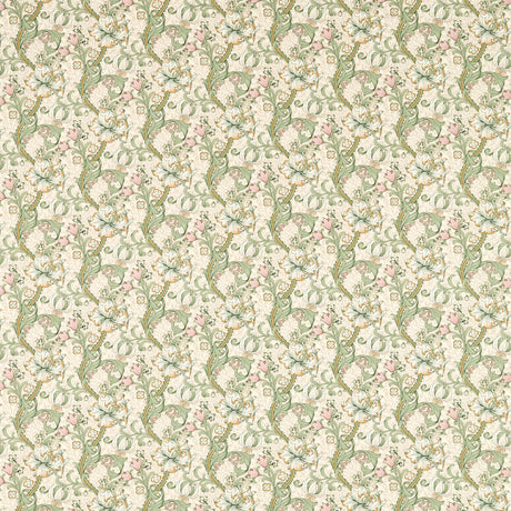 CLARKE AND CLARKE F1677/03.CAC.0 GOLDEN LILY LINEN/BLUSH Fabric - Eade's Wallpaper