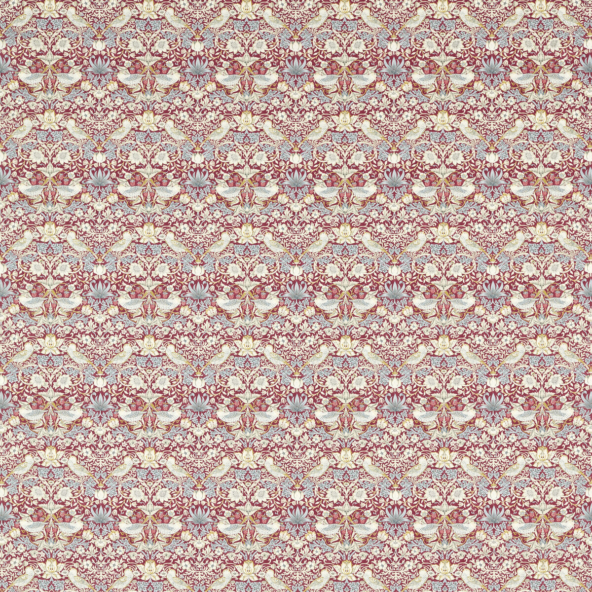 CLARKE AND CLARKE F1678/03.CAC.0 STRAWBERRY THIEF PLUM Fabric - Eade's Wallpaper