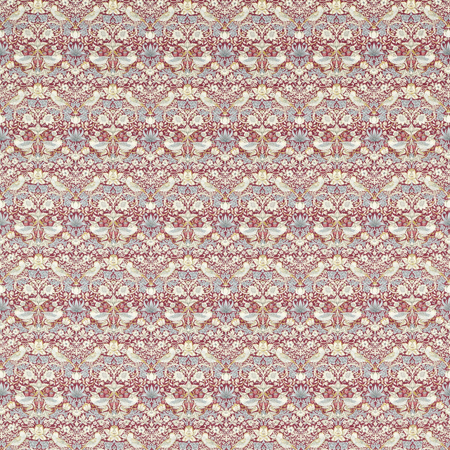 CLARKE AND CLARKE F1678/03.CAC.0 STRAWBERRY THIEF PLUM Fabric - Eade's Wallpaper