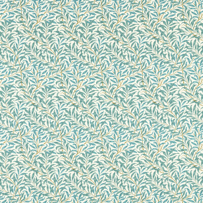 CLARKE AND CLARKE F1679/05.CAC.0 WILLOW BOUGHS TEAL Fabric - Eade's Wallpaper