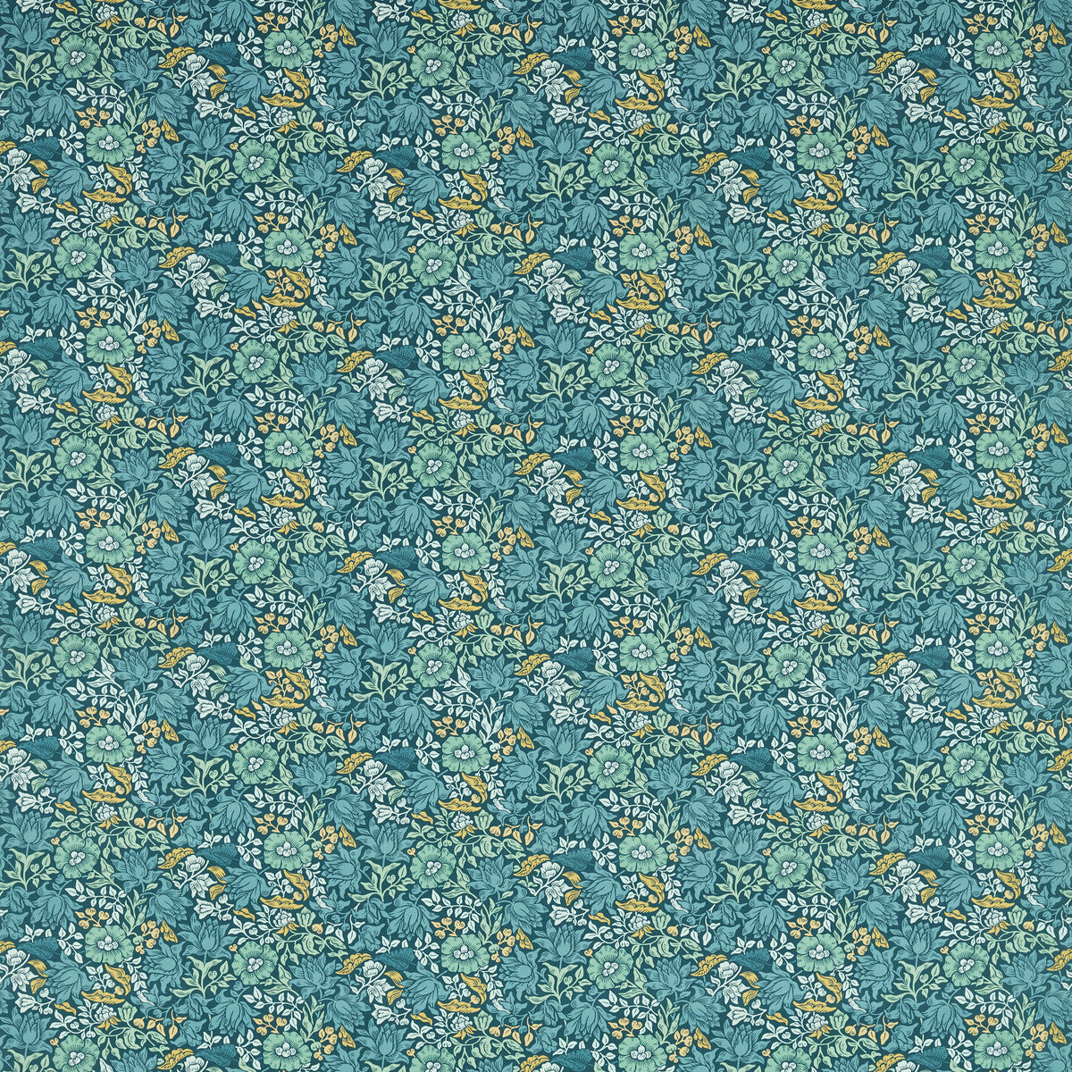 CLARKE AND CLARKE F1680/04.CAC.0 MALLOW TEAL Fabric - Eade's Wallpaper