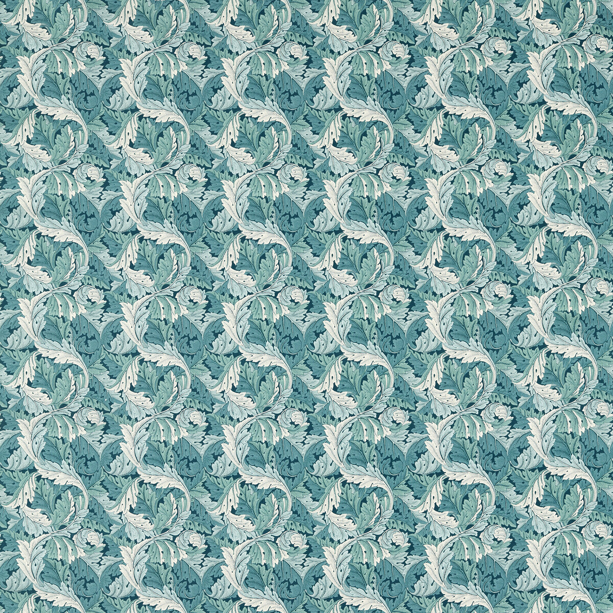 CLARKE AND CLARKE F1681/04.CAC.0 ACANTHUS TEAL Fabric - Eade's Wallpaper
