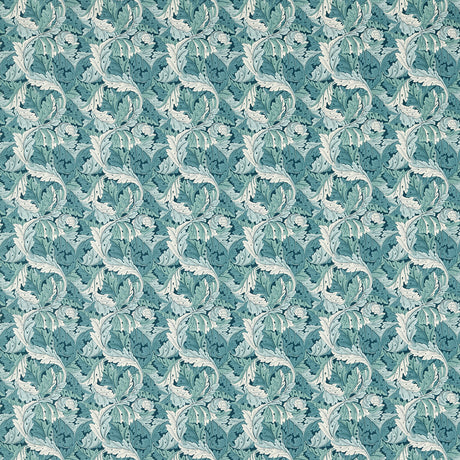 CLARKE AND CLARKE F1681/04.CAC.0 ACANTHUS TEAL Fabric - Eade's Wallpaper