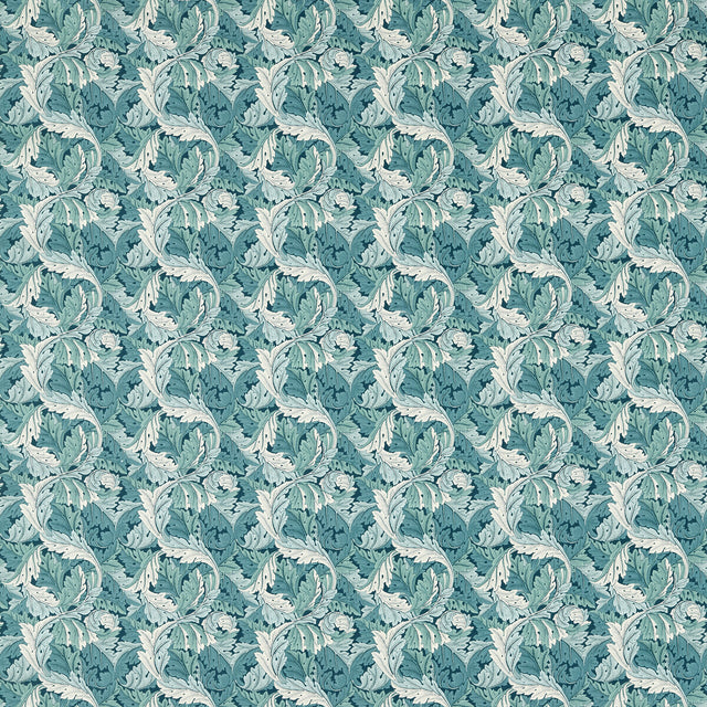 CLARKE AND CLARKE F1681/04.CAC.0 ACANTHUS TEAL Fabric - Eade's Wallpaper